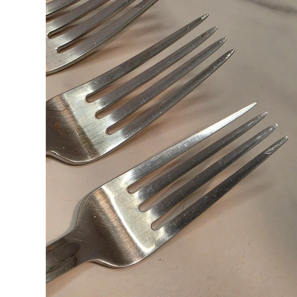 Gorham Melon Bud 18/8 Stainless Steel Dinner Forks Set of 5 Silverware